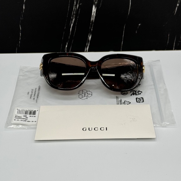 NEW GG1599SA 002 GUCCI HAVANA BROWN ROUND WOMEN GUCCI SUNGLASSES - Picture 12 of 13